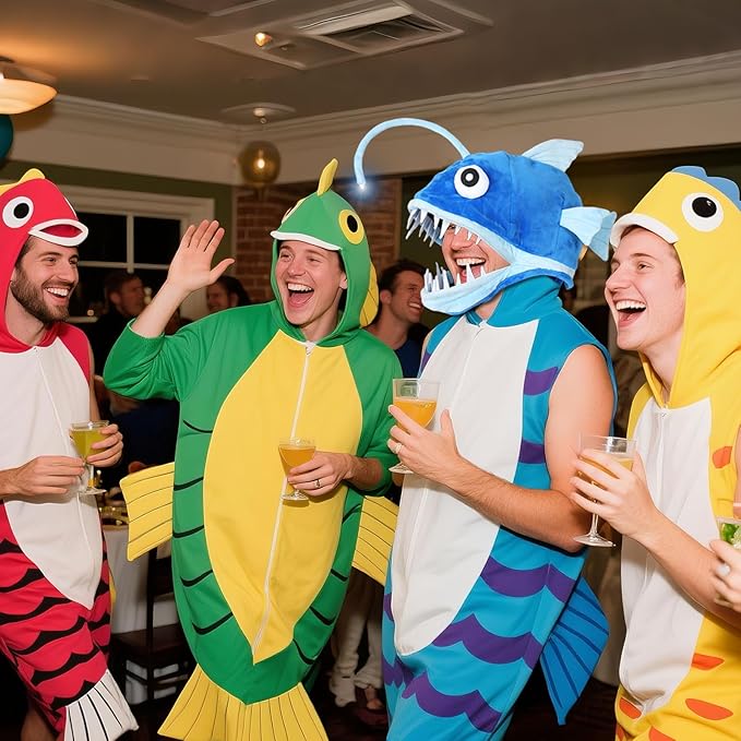 Fish Costume Hat for Adult and Kid, Angler Fish Light up Costume Hat for Halloween/Themed Parties/Cosplay Events