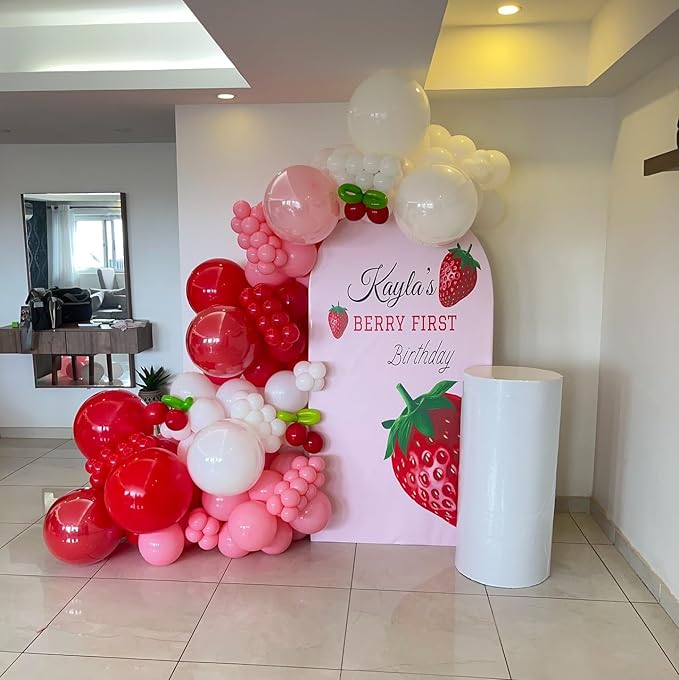 Red and Pink Latex Balloons, 50pcs 12 Inches Red White Pink Balloons with 1 Ribbon for Valentines, Wedding, Birthday Party Decorations