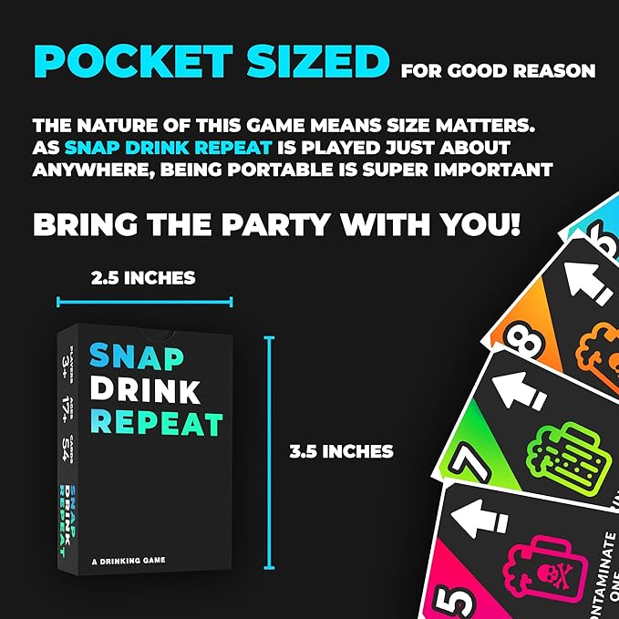 SNAP Drink Repeat The Ultimate Drinking Game for Adults, Fun Drinking Games to get You Drunk & Make You Laugh, One Drink for Bachelorette Games & Adult Card Games, Bachelor Parties, College Students