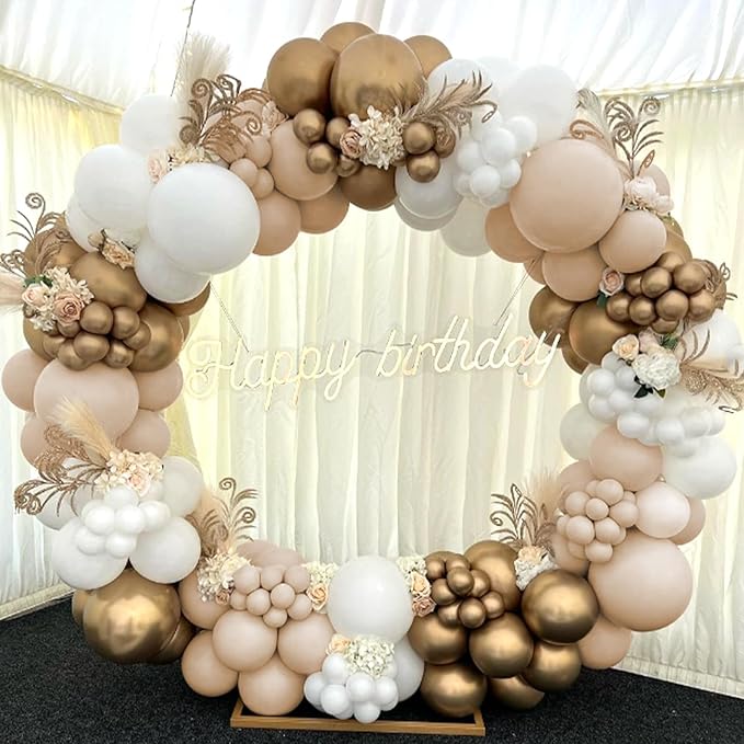 120pcs Nude Balloons, 18 12 10 5 inch Different Sizes Boho Neutral Balloon Arch Kit for Wedding Baby Shower Birthday Party Decorations