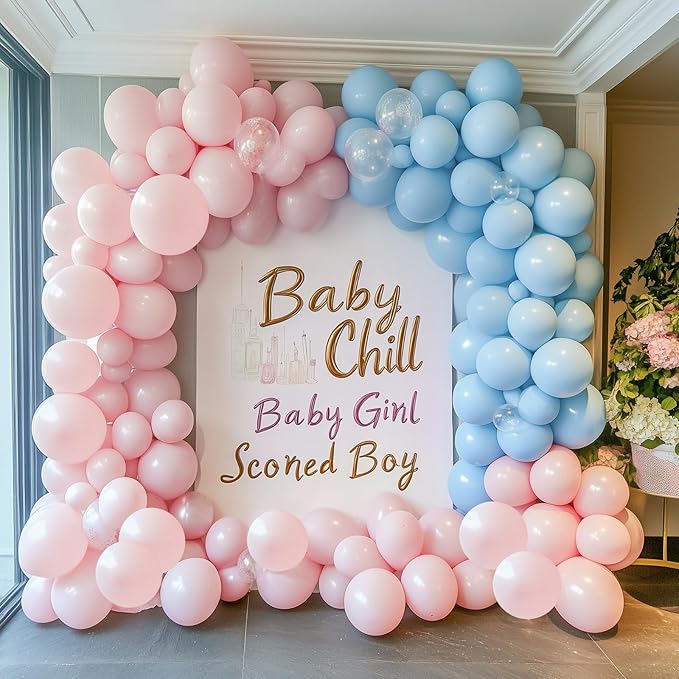 RUBFAC 87pcs Pastel Blue Balloons Different Sizes 18 12 10 5 Inches for Garland Arch, Premium Blue Latex Balloons for Birthday Wedding Baby Shower Bridal Shower Party Decorations