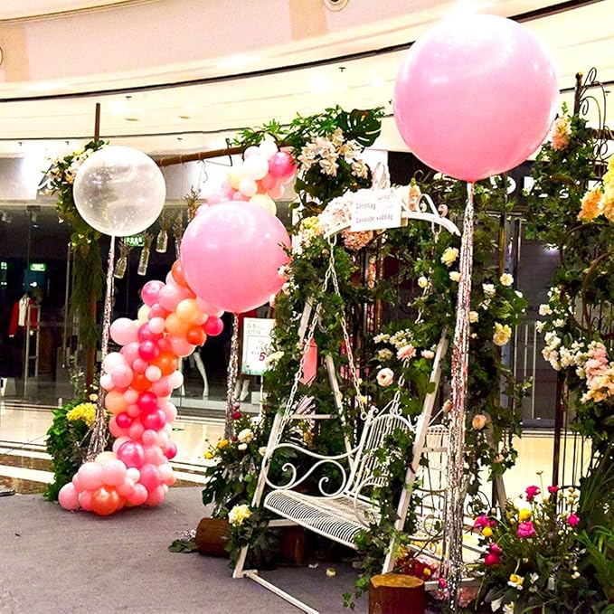 36 Inch Giant Latex Balloons, Standard Pink Round Balloons for Birthdays Weddings Receptions Festival Party Decoration, Pack of 5 Pcs