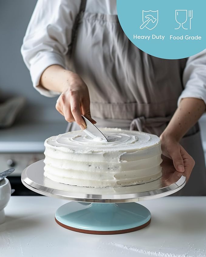 Kootek Aluminium Alloy Revolving Cake Stand 12 Inch Rotating Cake Turntable for Cake, Cupcake Decorating Supplies for Mother's Day