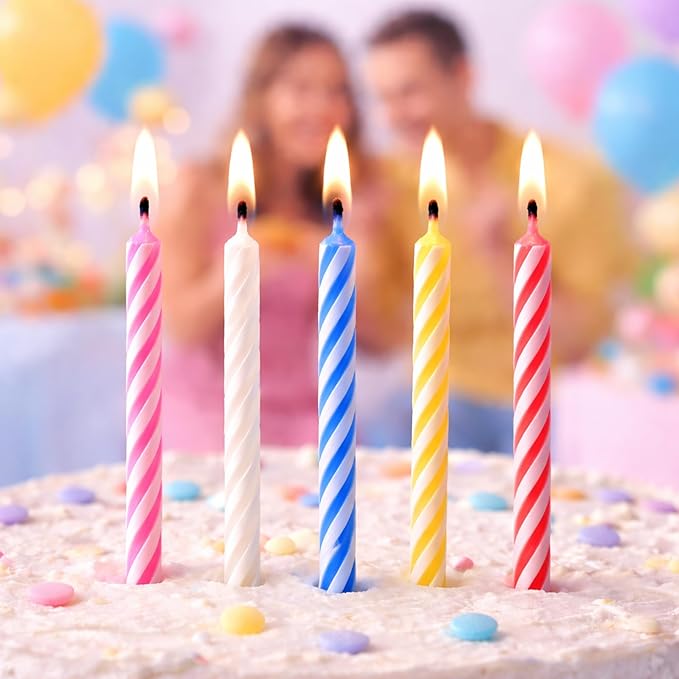 by Tugba Aydan - Birthday Candle - 144 Count Mix Color Birthday Candles for Cake, Cake Candle for Birthday, Party Small Candles…