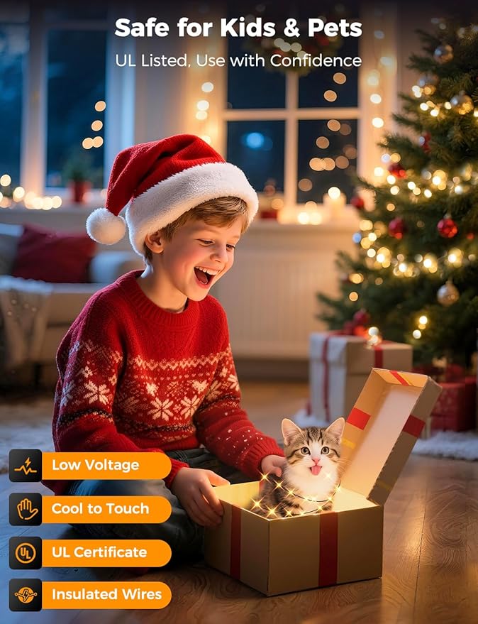 Brightever Christmas Lights for Tree - 1100 Bulbs 360FT, Plug-in Christmas Outdoor Lights with Remote, 8 Lighting Modes, 3 Timers, Dimmable, LED String Light for Indoor Xmas Decorations (Warm White)