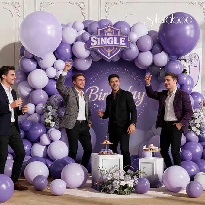 Purple Balloons Arch Kit 155Pcs Different Sizes of 18 10 5 Inch Latex Lavender Light Purple Balloon Garland for Birthday Anniversary Wedding Party Decorations