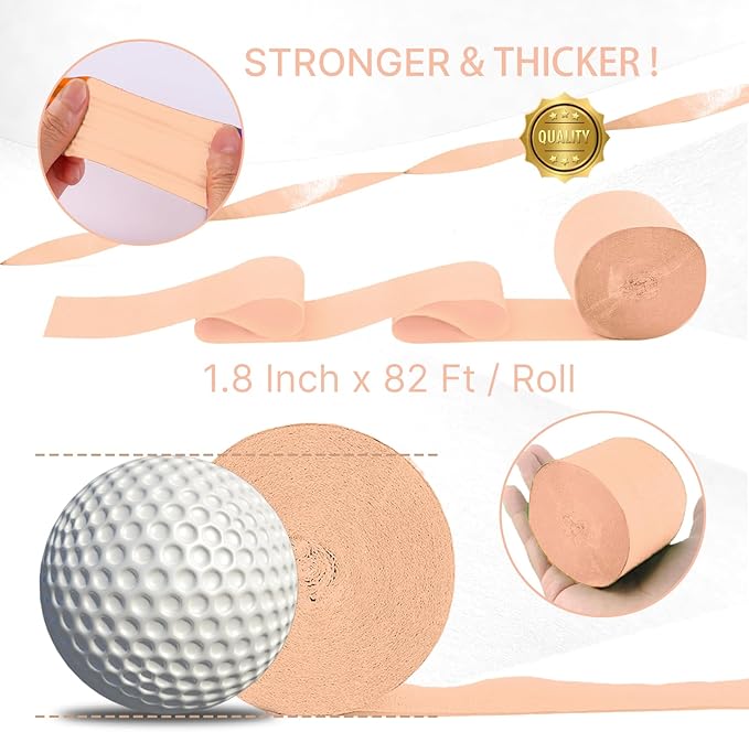 PartyWoo Crepe Paper Streamers 6 Rolls 492ft, Pack of Peach, Purple, Light Pink and Pastel Blue Party Streamers for Mermaid Birthday Decorations, Mermaid Party Decorations (1.8 Inch x 82 Ft/Roll)