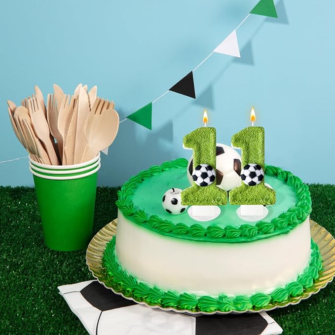 Birthday Candles Numbers,Soccer Birthday Decorations,Suitable for Girl and boy Cake Toppers, Wedding Cakes, Anniversaries, Party Celebrations, Birthday Decorations (Number 11)