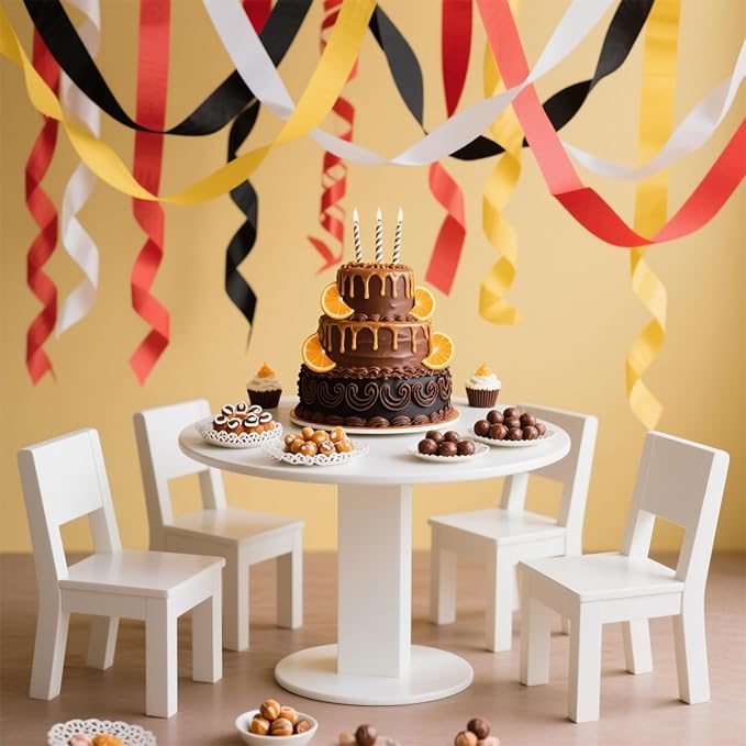 Cartoon Monster Birthday Party Decorations,8 Rolls Red Yellow and Black Crepe Paper Streamers, Party Streamer for Wedding Animation Themed Decoration