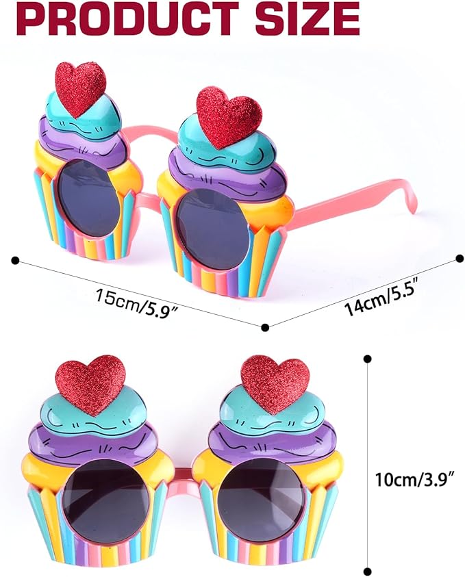 Funny Sunglasses & Costume Masks for Birthday Parties, Multi-Shaped Novelty Shades to Add Humor to Any Festivity