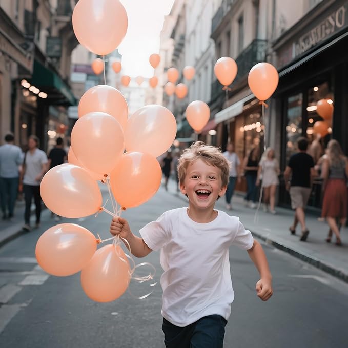 110pcs Pastel Orange Balloon 12 Inch, Pastel Orange Latex Balloons for Birthday Party Baby Shower Wedding(with 2 Ribbons).