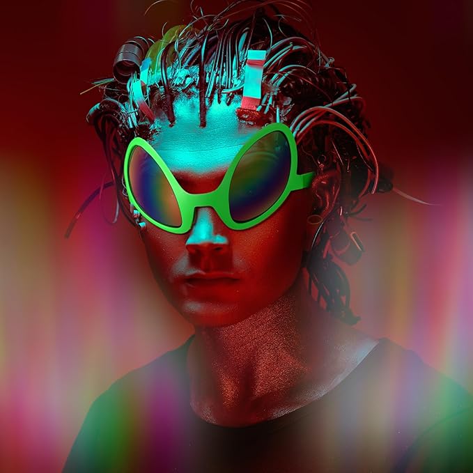 Bencailor 24 Pack Alien Glasses with Lenses Funny Alien Sunglasses Bulk for Cosplay Costume Accessories Carnival Mardi Gras Party Favor (Green)