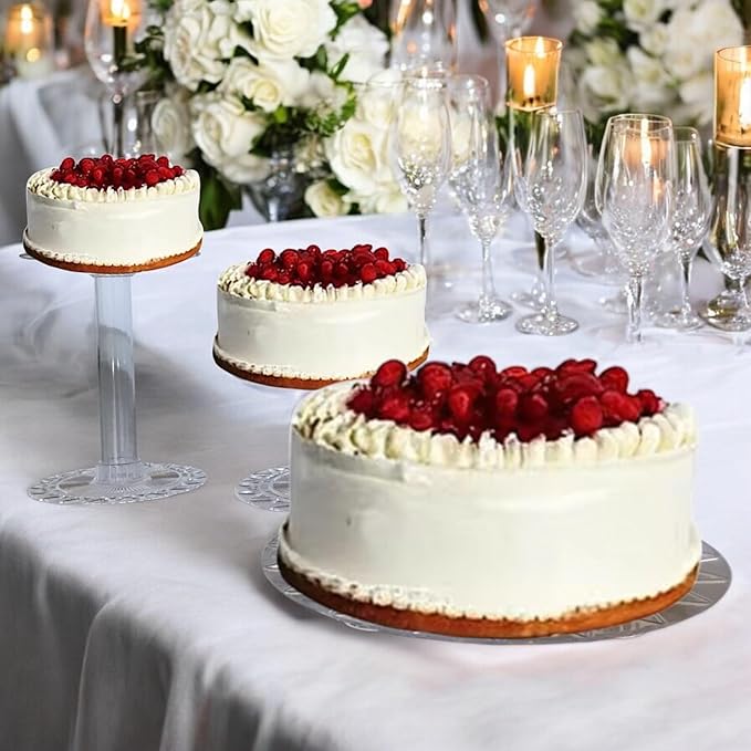 3 Tier Acrylic Wedding Cake Stand Set, Multi-Tier Cake Cupcake Holder, Topper Dessert Table Display Set, Tiered Tray Cake Stand for Party, Heavy Duty Holder display Stand