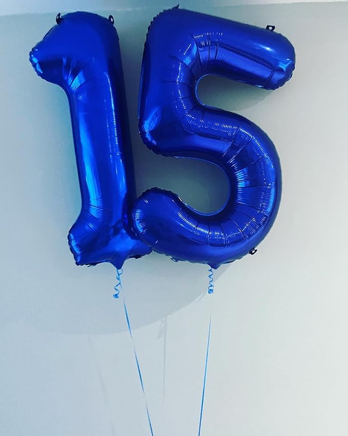 40 Inch Navy Blue 16 Number Balloons Giant Jumbo Huge 16 or 61 Foil Mylar Helium Number Digital Balloons Dark Blue Birthday Mylar Digital Balloons 16th Birthday Anniversary Events Party Decorations