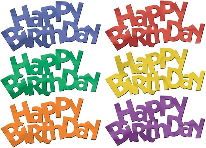 Jumbo Happy Birthday Fanci-Fetti (multi-color) Party Accessory (1 count) (6/Pkg)