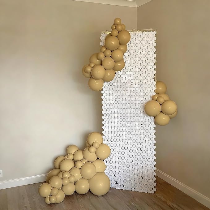 110pcs Tan Balloons, 18 12 10 5 inch Light Brown Balloons Different Sizes Brown Balloon Arch Kit for Boho Wedding Baby Shower Birthday Party Decorations