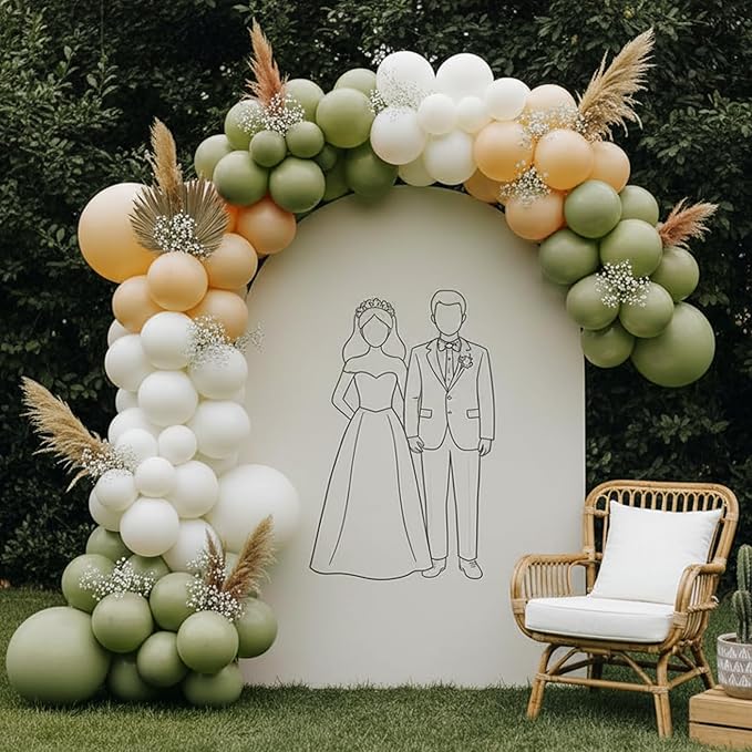 RUBFAC 135pcs Sage Green Balloons, Latex Olive Dusty Green Balloon Different Sizes 18 12 10 5 Inch for Garland Arch Birthday Party Graduation Baby Shower Wedding Safari Jungle Boho Decoration