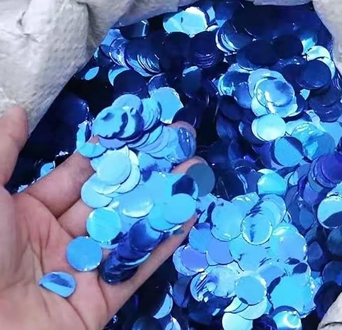 ZOOYOO Blue and Orange Foil Confetti, Star Foil Glitter Table Confetti, Sparkling for Wedding Birthday Party Decoration (1.76 OZ, 1.5 cm)