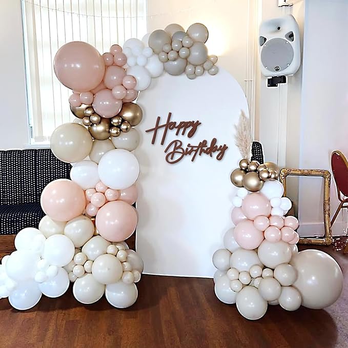 Happy Birthday Sign for Backdrop - Felt Happy Birthday Sign for Balloon Arch Birthday Party Balloon Arch Backdrop Decorations for Birthday Party Baby Shower - Brown