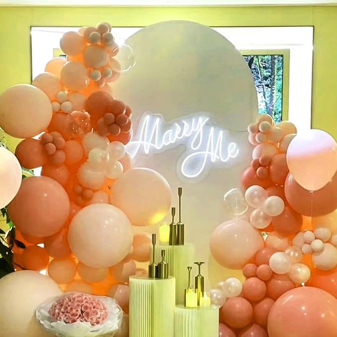 Voircoloria 130pcs Peach Balloons Different Sizes 18" 12" 10" 5" Pastel Orange Latex Balloon Garland Arch Kit for Birthday Baby Shower Graduation Wedding Gender Reveal Anniversary Party Decorations