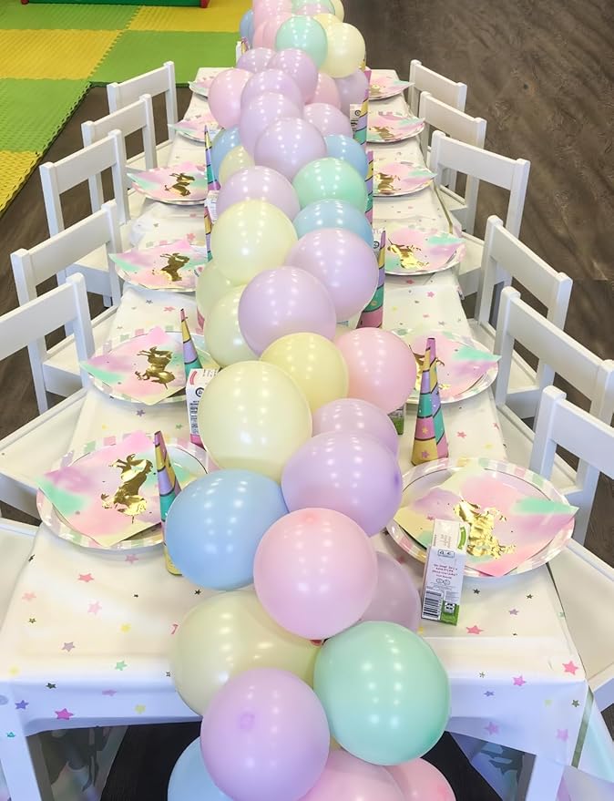 Pastel Balloons, 12 Inch 60 Pcs Pastel Rainbow Balloons Assorted Colors for Unicorn Party, Rainbow Party, Baby Shower,Spring Birthday, Wedding Decorations