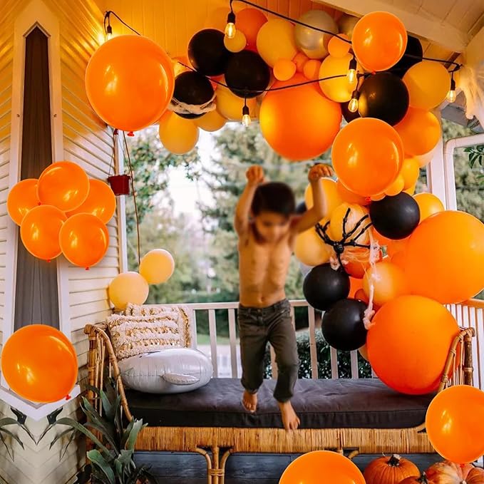 110pcs Orange Balloon 12 inch, Orange Latex Balloons for Birthday Party Baby Shower Wedding(with 2 Ribbons).