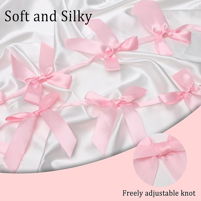 2pcs Pink Bow Garland Banner - 8.3 Feet Coquette Ribbon Bow Party Decorations for Baby Shower Girls, Birthday Party, Bridal Shower Decor (Pink)