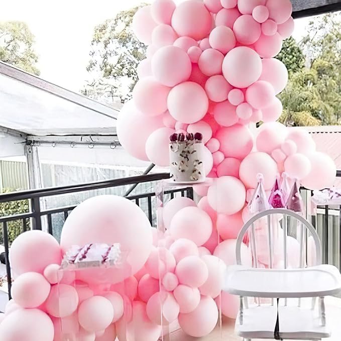 PartyWoo Baby Pink Balloons 50pcs 5 Inch Pastel Pale Light Pink Latex Helium Balloons for Baby Shower Gender Reveal Engagement Bachelorette Easter Bridal Shower Birthday Party Decorations Pink-Q05