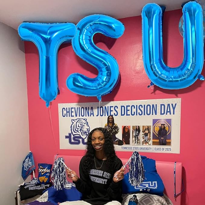 TONIFUL 40 Inch Large Blue Letter S Balloons Giant Alphabet Letter Balloons,Foil Mylar Big Balloons for 2026 Graduation Birthday Party Anniversary New Year Graduation Supplies Decorations