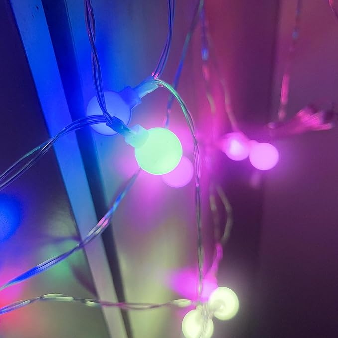 Led Globe String Lights Indoor, 33ft 11 Mode USB Color Changing String Lights Twinkle Lights with Remote Dimmable Rainbow for Classroom, Halloween, Room, Christmas