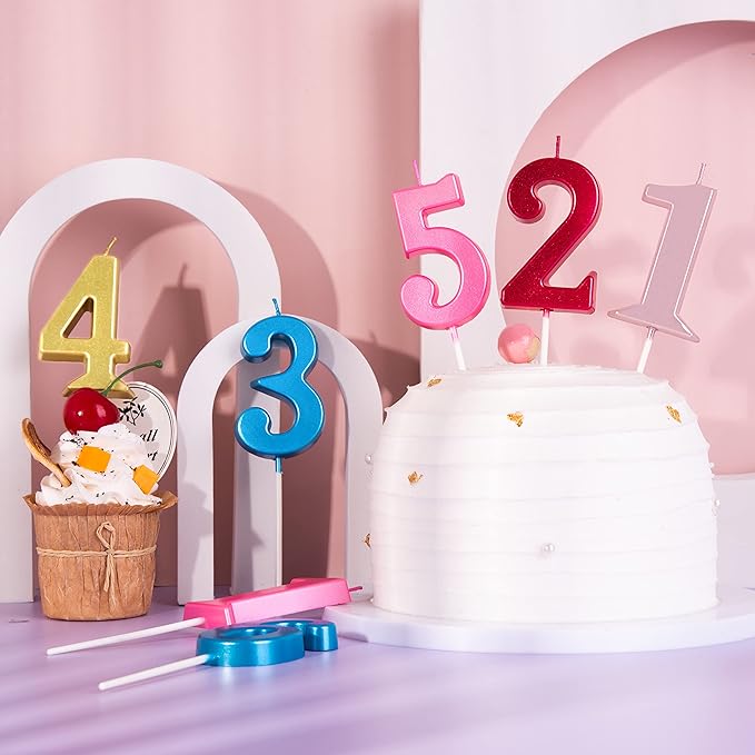 PHD CAKE 2.76 Inch Modern Gold 1 Number Birthday Candles, Gold Number Candles, Cake Number Candles, Party Celebration