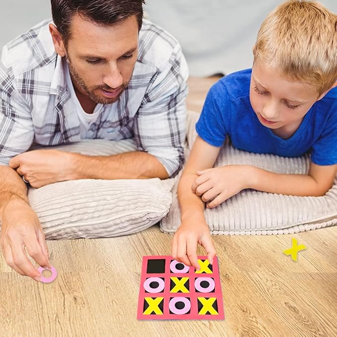 Gamie 24 Pack 5-Inch Foam Tic Tac Toe Mini Board Games – Travel Bulk Tic Tac Toe Game for Kids, Indoor Recess Games for Classroom, Mini Board Games Bulk, Tic Tac Toe Party Favors for Kids