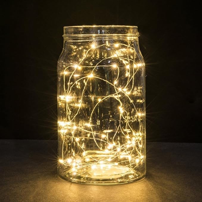 BXROIU Fairy Lights CR2032 Battery Operated,6.6Ft/2Meter 20 LEDs Micro Silver Wire String Lights for Bedroom Christmas Party Wedding Decoration(Warm White, 12 Pack)