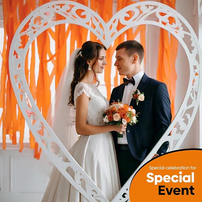 Captain Décor 4 Orange Streamers, 382ft Crepe Paper Streamers Party Decorartions, Orange Birthday Decorations Crepe Paper Rolls (1.8 inch x 82 ft/Roll)