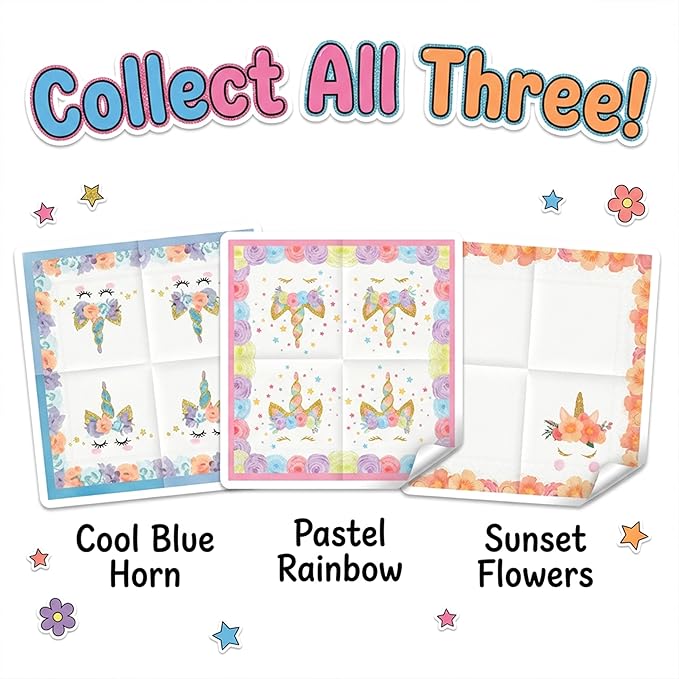 60 Count Unicorn Party Napkins, Pink Purple Blue Pastel Galaxy Paper Guest Towels for Bathroom, Decorative Cocktail Napkins for Girls Birthday Baby Shower Decorations