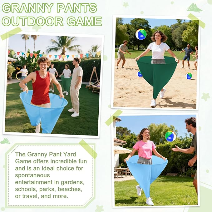 Granny Pants Yard Game Freaky Party Games Pants with Bouncy Balls and Air Pump Oversized Granny Pants Outdoor Game for Adults and Family Interactive Throwing Game for Group Gatherings