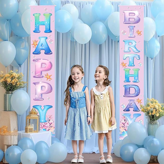 Birthday Decorations Banner, Happy Birthday Door Sign for Men Women Boys Girls Ideal Birthday Decorations Party Supplies Outdoor Indoor 72 x 12 Inch