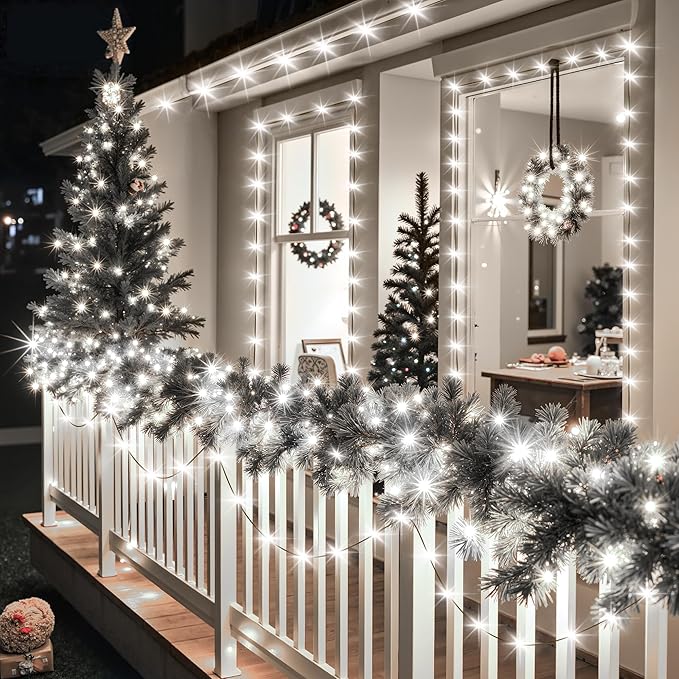 Larkvue 492FT 1500 LEDs String Lights with Remote, Dimmable 8 Modes Timer & Memory Function Fairy Rope Light for Christmas Tree Indoor Decor-Cool White