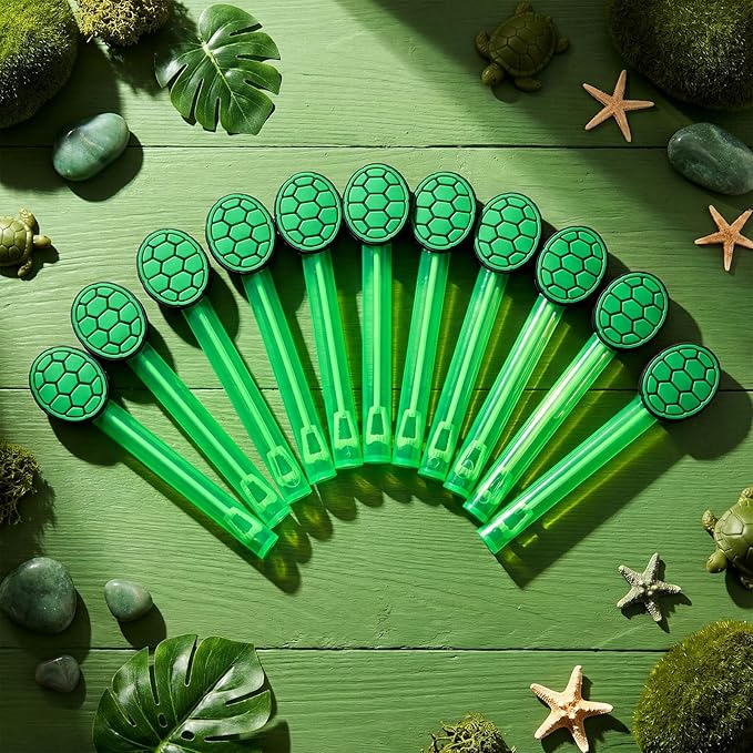 Jenaai 24 Pcs Tortoise Shell Bubble Wands Turtle Shell Bubbles Party Favors for Summer Activity Cartoon Birthday Gifts Carnival Goody Bag Stuffers Wedding Supplies