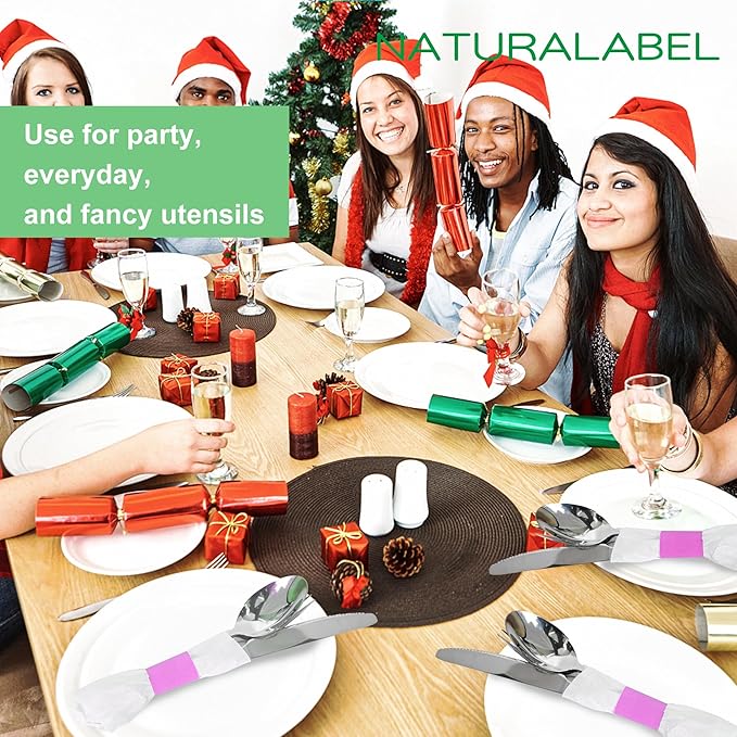 NATURALABEL 2000 PCS Paper Napkin Rings with Box, Self-Adhesive Napkin Bands, for Family Reunion, Birthday Party, Wedding, Celebration (Pink)