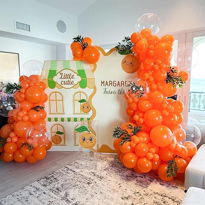 Orange Balloons Arch Kit,130pcs Light Orange Balloons,18 12 10 5 Inch Pastel Orange Latex Balloons Garland for Birthday Graduation Baby Shower Halloween Christmas Wedding Party Decorations