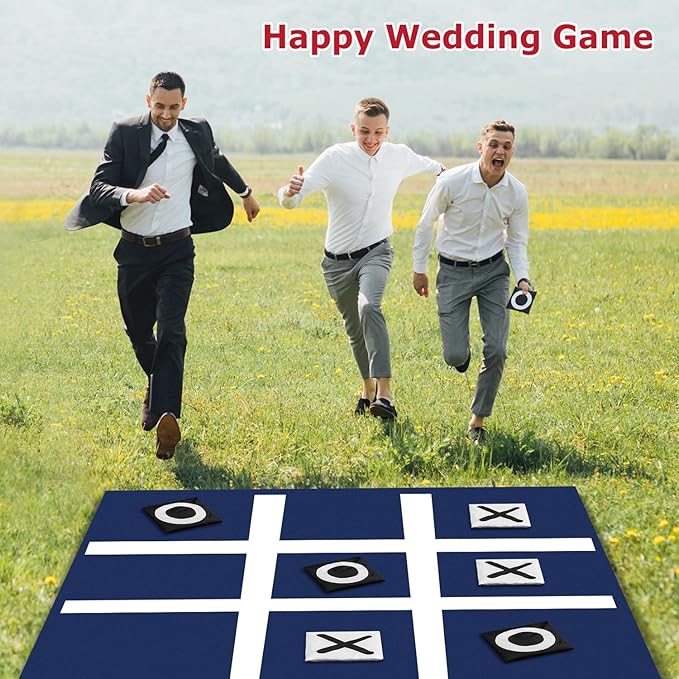 PJDRLLC Giant Tic Tac Toe Bean Bag Toss - Outdoor Camping Backyard Lawn Games for Kids Adults - Large Indoor Family Games for Christmas Party