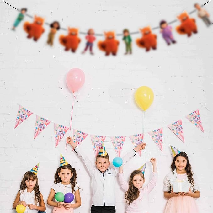 Trning Red Garland Decoration – Storybook Inspired Red Theme Hanging Garland for Birthday Celebration Setup, Wall and Backdrop Display, Party Room Styling, Photo Area Decoration.