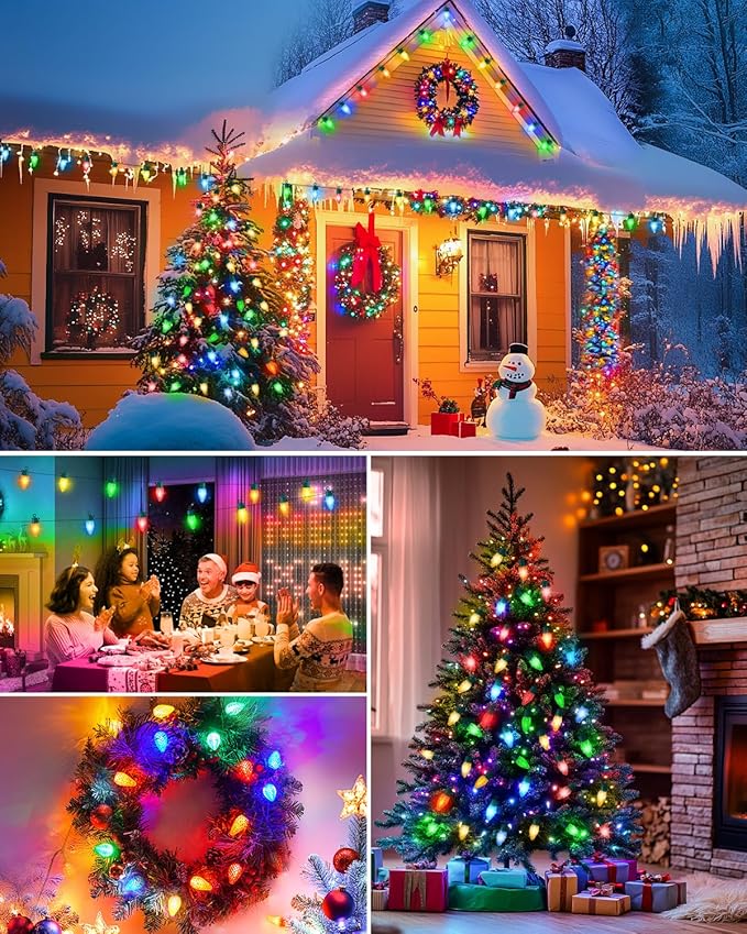 litogo C9 Christmas Lights Outdoor with Remote Control, 168FT(84 * 2) RGB Color Changing Xmas String Lights with Timer, Waterproof Connectable Fairy Lights for Outside Holiday Tree Patio Decoration
