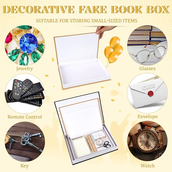 Threehoney 3 Pcs Graduation Table Centerpieces Class of 2026, Graduation Book Centerpiece Congratulate Grad Decoration Decorative Book Storage Box Table Home Party Decor(Black, White, and Yellow)