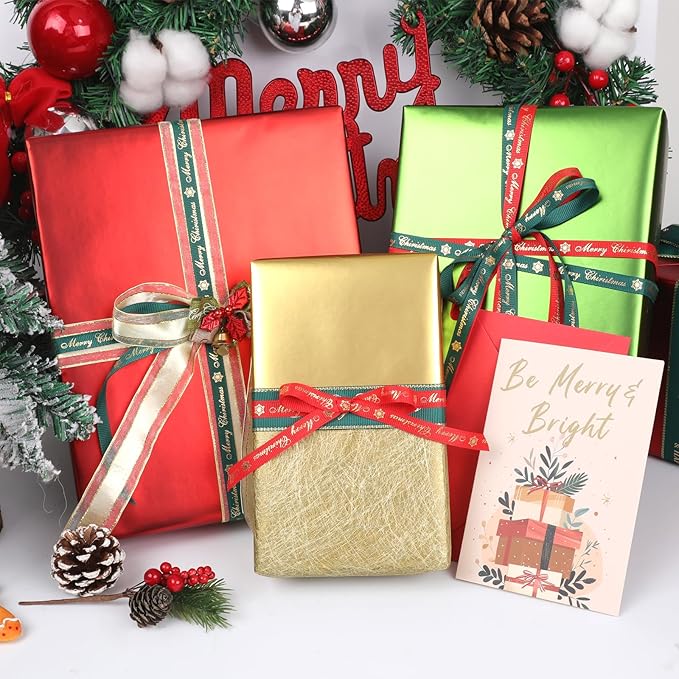 NESCCI Matte Metal Gold Wrapping Paper, Solid Color Paper,Gift Wrapping Paper,Perfect for Wedding,Valentine's Day,Birthday, Christmas,Baby Shower,DIY Bouquet (17 Inches X 32.8 Feet)