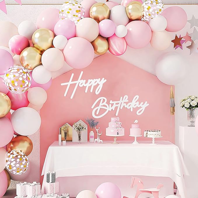 CANREVEL Happy Birthday Sign for Backdrop, Glitter Felt White Happy Birthday Banner, White Birthday Party Decorations for Girl Boy Women Men, Wall Decor Balloon Arch Photo Prop
