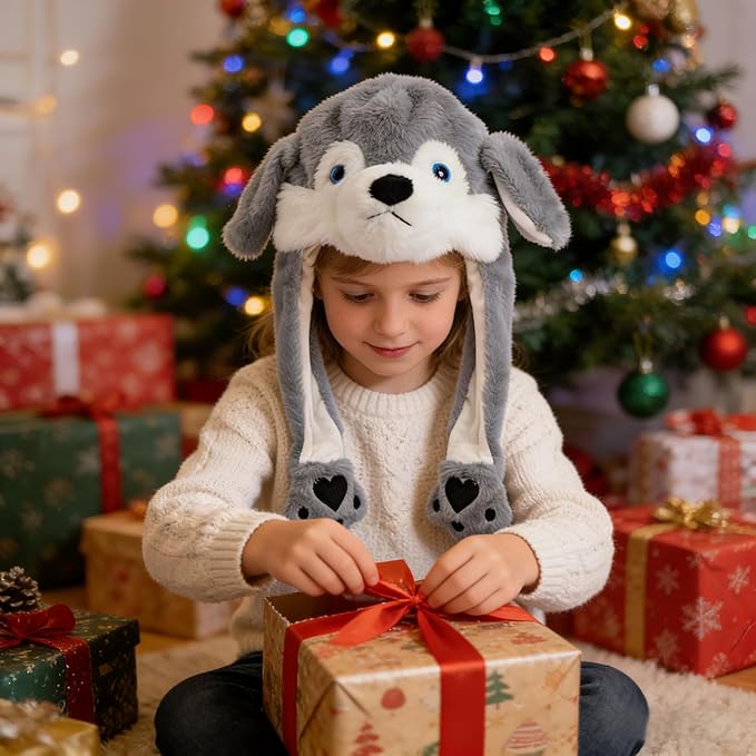 Animal Hat with Funny Plush Moving Ears,Crazy Hats for Kids Holiday Cosplay Easter Dress Up Cute Hat Kids Gift