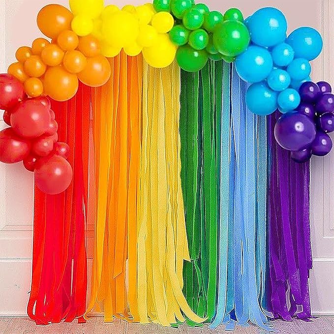 AOODOOM Crepe Paper Streamers 4 Rolls 328ft, Red Pack of Party Streamers for Birthday Decorations, Party Decorations, Wedding Decorations