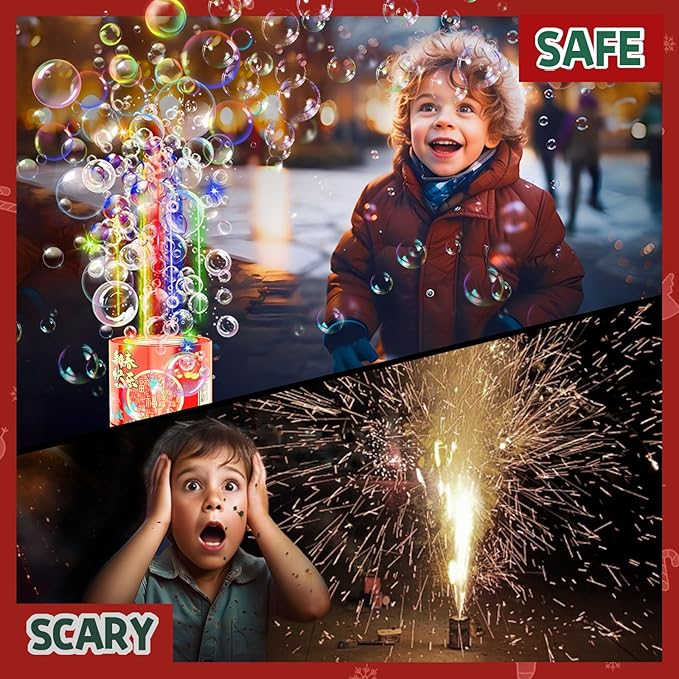 Bubble Machine (4PCS, 20 Holes) with LED Lights, Automatic Bubble Blower Toys, Portable Bubbles Maker for Wedding Christmas Chinese New Years Party Decorations, Kids Birthday Gifts, Balloons Banner
